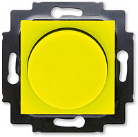 Светорегулятор ABB Levit поворотно-нажимной 60-600 Вт R жёлтый / дымчатый чёрный