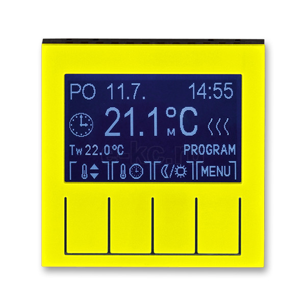 Терморегулятор ABB Levit программируемый жёлтый / дымчатый чёрный (без датчика 3292U-A90100 и реле 3292U-A000) - фото 1 - id-p166988988