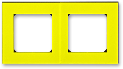 Рамка ABB Levit 2 поста жёлтый / дымчатый чёрный