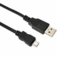 Шнур  micro USB (male) - USB-A (male) 3 метра,  черный  REXANT.