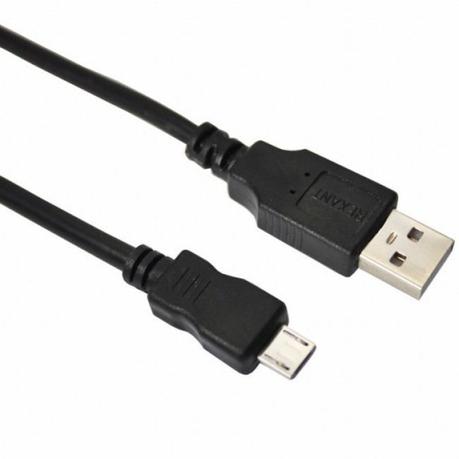 Шнур micro USB (male) - USB-A (male) 3 метра, черный REXANT. - фото 1 - id-p110202777