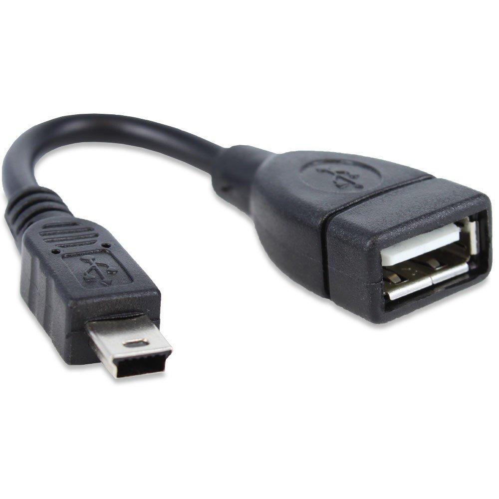 USB кабель OTG mini USB на USB   шнур 0.15 метра, черный REXANT.