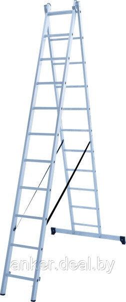 Лестница алюминиевая двухсекционная 2х11 ступеней NV 122 Новая высота 1220211 - фото 1 - id-p166997195