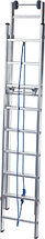 Лестница алюминиевая двухсекционная 2х18 ступеней Профи Плюсс тросовой тягой NV 524 Новая высота 5240218