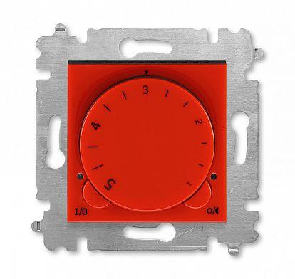 Терморегулятор ABB Levit с поворотной ручкой 16А красный / дымчатый чёрный 16A (без датчика 3292U-A90100)