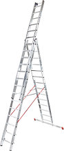 Лестница алюминиевая трёхсекционная 3x7 ступеней Профи Плюс NV 523 Новая высота 5230307