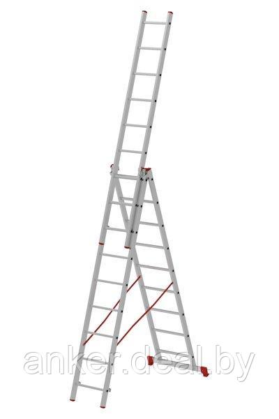 Лестница алюминиевая трёхсекционная 3х9 ступеней NV 223 Новая высота 2230309 - фото 1 - id-p166997244