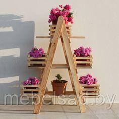 Подставка-этажерка для цветов деревянная "ПЦД-45" Д700мм*В1400мм*Г300мм - фото 1 - id-p167003692