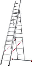 Лестница алюминиевая трёхсекционная 3х14 ступеней профессиональная NV 323 Новая высота 3230314