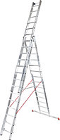 Лестница алюминиевая трёхсекционная 3x17 ступеней Профи Плюс NV 523 Новая высота 5230317