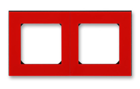 Рамка ABB Levit 2 поста красный / дымчатый чёрный