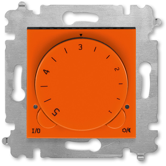 Терморегулятор ABB Levit с поворотной ручкой 16А оранжевый / дымчатый чёрный 16A (без датчика 3292U-A90100)
