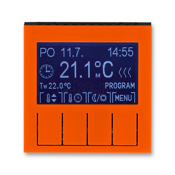 Терморегулятор ABB Levit программируемый оранжевый / дымчатый чёрный (без датчика 3292U-A90100 и реле 3292U-A) - фото 1 - id-p167007051