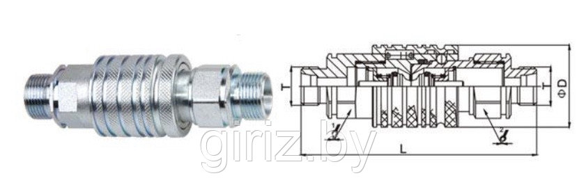 Муфта разрывная S17 М14*1,5 8L (в сборе, нар.р.)