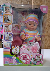 Кукла пупс аналог Baby Born  YL171019O , 40 см, горшок, бутылочка, соска, подгузник, пьет-писяет