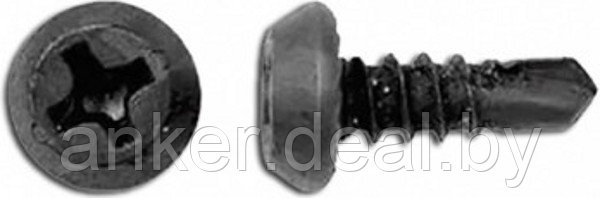 Шуруп 3,5*9,5 мм со сверлом фосфатированный с цилиндрической головкой KOELNER WS-3595 - фото 1 - id-p167002041