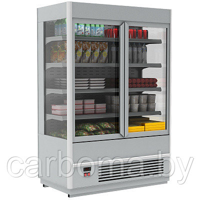 Витрина холодильная пристенная Carboma Cube FC20-07 VV 1,0-1 STANDARD (фронт X5 распашные двери) -5…+5