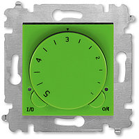 Терморегулятор ABB Levit с поворотной ручкой 16А зелёный / дымчатый чёрный 16A (без датчика 3292U-A90100)