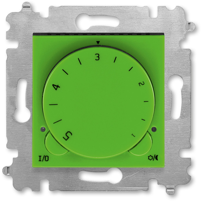 Терморегулятор ABB Levit с поворотной ручкой 16А зелёный / дымчатый чёрный 16A (без датчика 3292U-A90100)