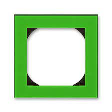 Рамка ABB Levit 1 пост 55х55 для механизмов BJE зелёный / дымчатый чёрный (для терморегуляторов)