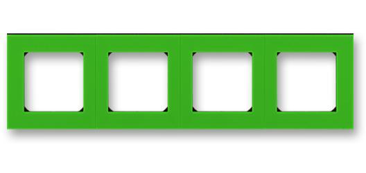 Рамка ABB Levit 4 поста зелёный / дымчатый чёрный