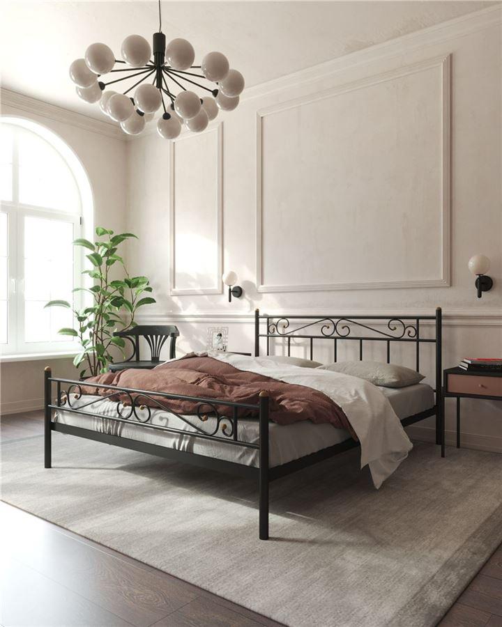 Кровать Франческа с изножьем (120х200/ноги металл/цвет Черный)