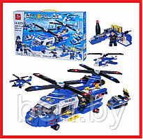 LX. A379 Конструктор City "Воздушная серия полиция. Полицейский вертолет" , Аналог LEGO, 859 деталей