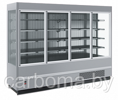 Витрина холодильная пристенная Carboma Cube FC20-07 VV 2,5-1 STANDARD (фронт X5 распашные двери) -5…+5