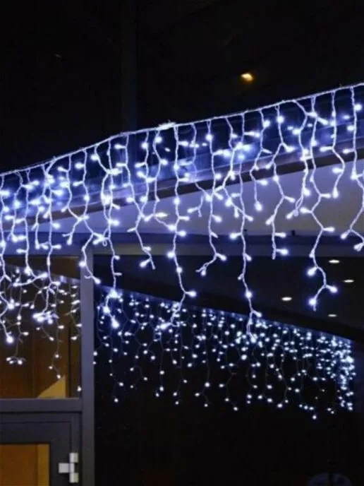 Уличная светодиодная гирлянда "Бахрома" 10 метров (белый) - фото 4 - id-p167022352