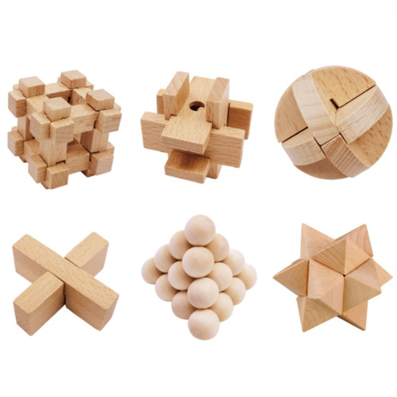 Набор деревянных головоломок Wooden Puzzles 6 / Замковые головоломки - фото 2 - id-p167047766