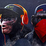 Картина на холсте "Trio Monkeys", 800*500 мм, фото 4