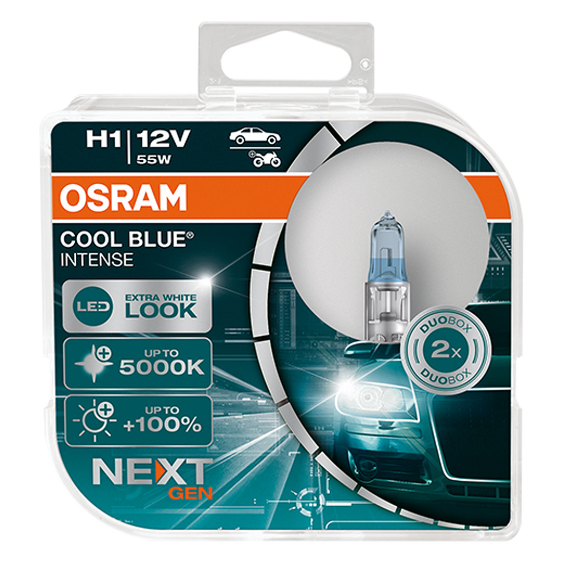 Автомобильная лампа H1 Osram Cool Blue Intense Next Gen (комплект 2 шт)