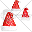 Новогодний колпак Деда Мороза с опушкой / белые снежинки, красный плюш, фото 10