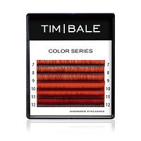 Ресницы цветные омбре TimBale Black-Red, Чёрно-красные, Микс 6 линий (C 0.07 07-12 мм)