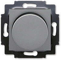 Светорегулятор ABB Levit поворотно-нажимной 60-600 Вт R сталь / дымчатый чёрный