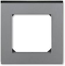 Рамка ABB Levit 1 пост сталь / дымчатый чёрный