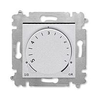 Терморегулятор ABB Levit с поворотной ручкой 16А серебро / дымчатый чёрный 16A (без датчика 3292U-A90100)