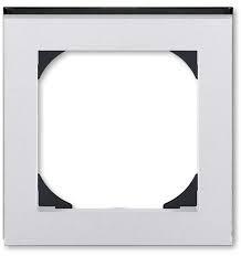 Рамка ABB Levit 1 пост 55х55 для механизмов BJE серебро / дымчатый чёрный (для терморегуляторов)