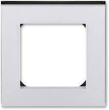 Рамка ABB Levit 1 пост серебро / дымчатый чёрный