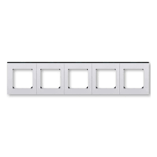 Рамка ABB Levit 5 постов серебро / дымчатый чёрный