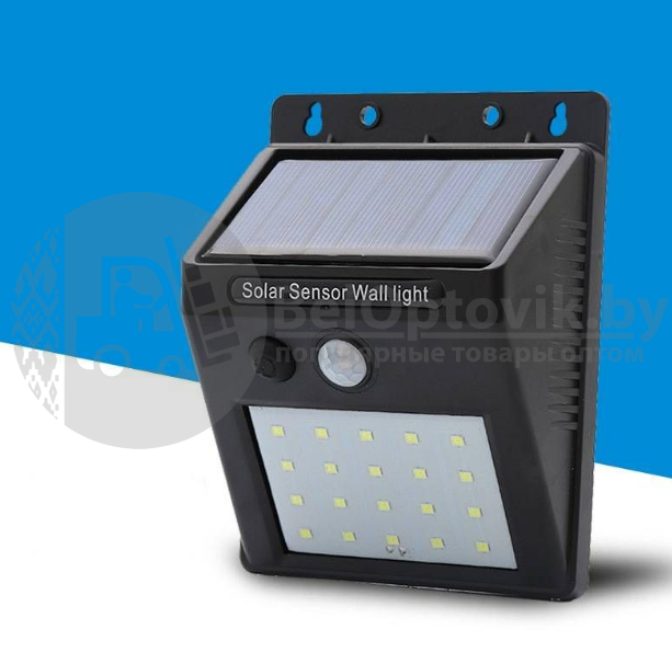 Светильник с датчиком движения на солнечной батарее 20 LED Solar Powered LED Wall Light - фото 5 - id-p167108674