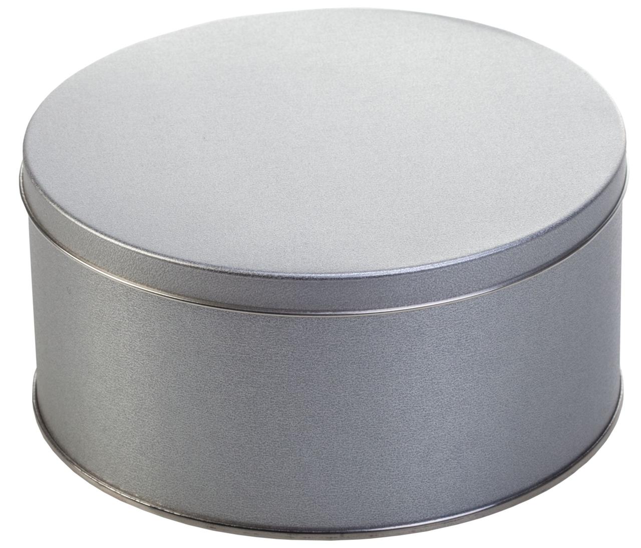 Металлическая коробка круглая диаметр 15,3 см, высота 7,5 см