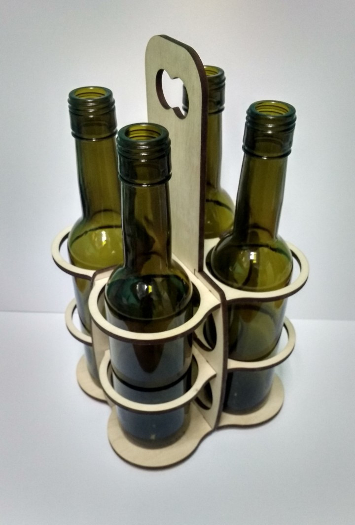 Деревянная Переноска для 4 бутылей - фото 2 - id-p167115670