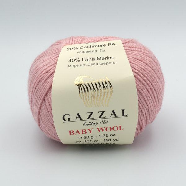 Пряжа Gazzal Baby Wool цвет 845 пудра