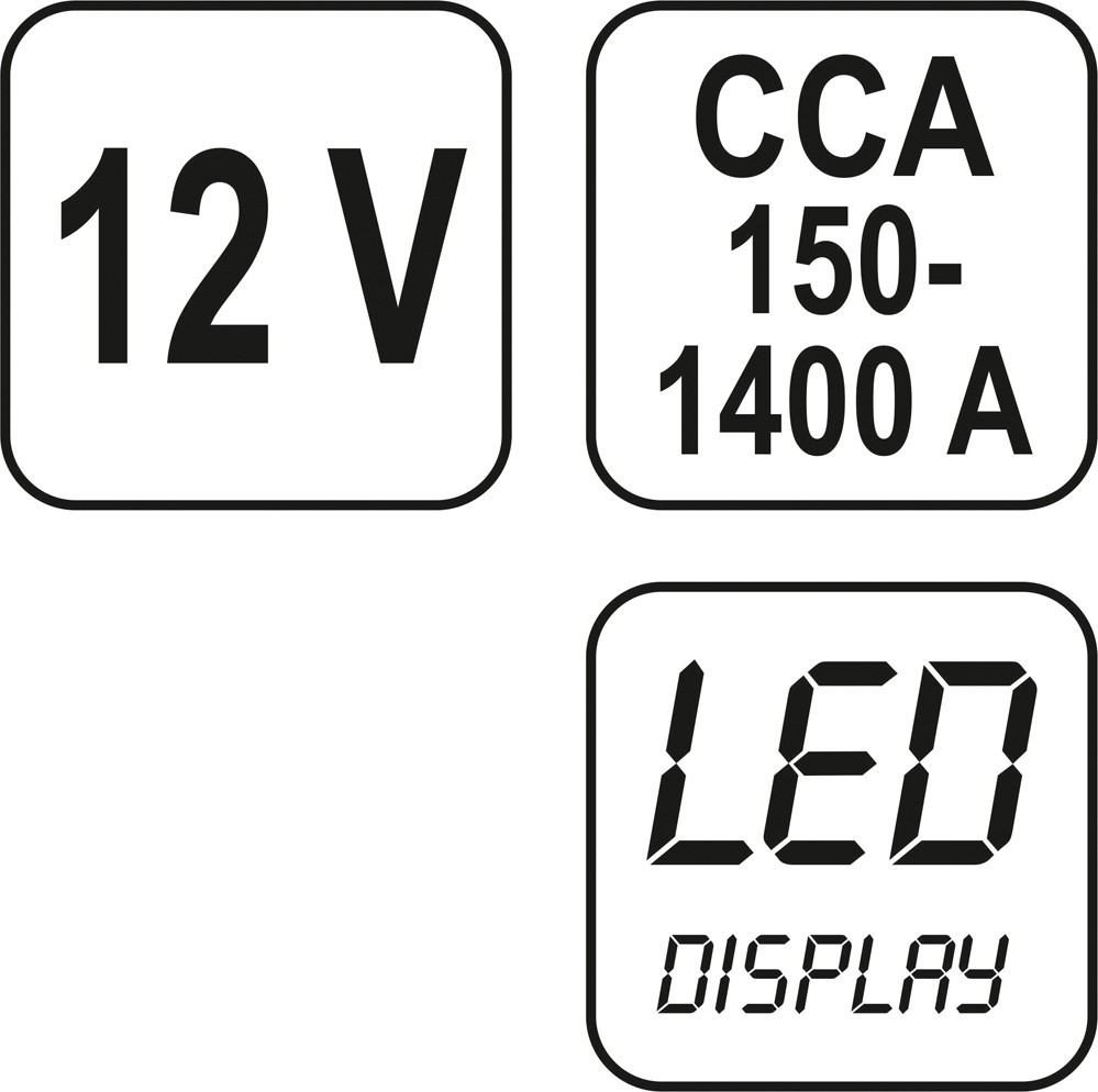 Тестер аккумуляторов цифровой 12V, CCA150-1400A LED "Yato" YT-8311 - фото 3 - id-p167116847