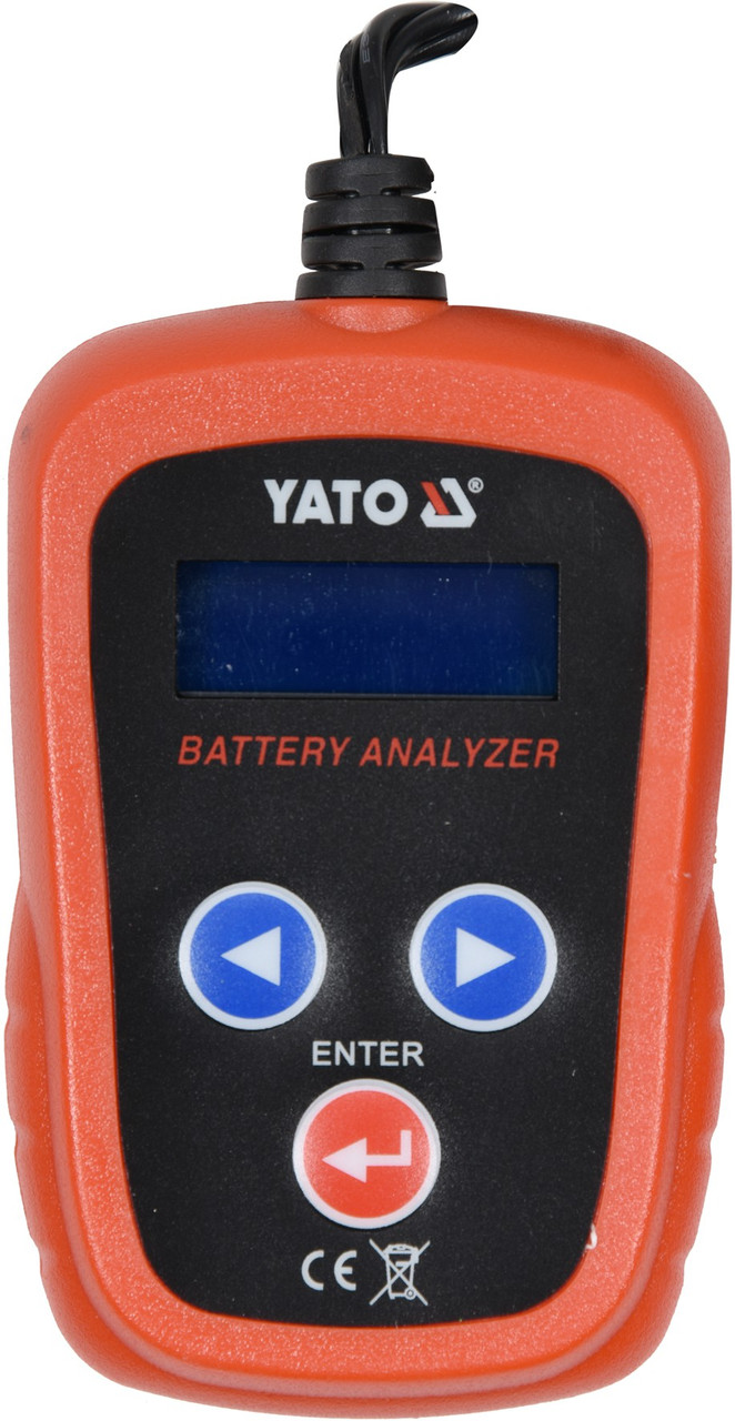 Тестер аккумуляторов цифровой 12V, CCA200-1200A LED "Yato" YT-83113 - фото 1 - id-p167116938