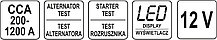 Тестер аккумуляторов цифровой 12V, CCA200-1200A LED "Yato" YT-83113, фото 3