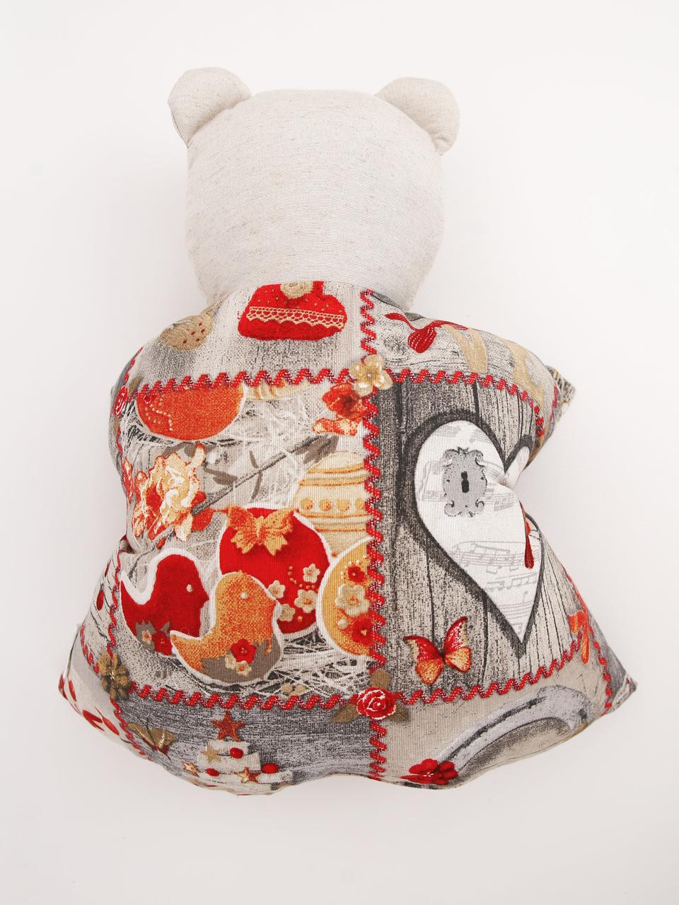 Декоративная подушка-мишка рождественский Хэппи
