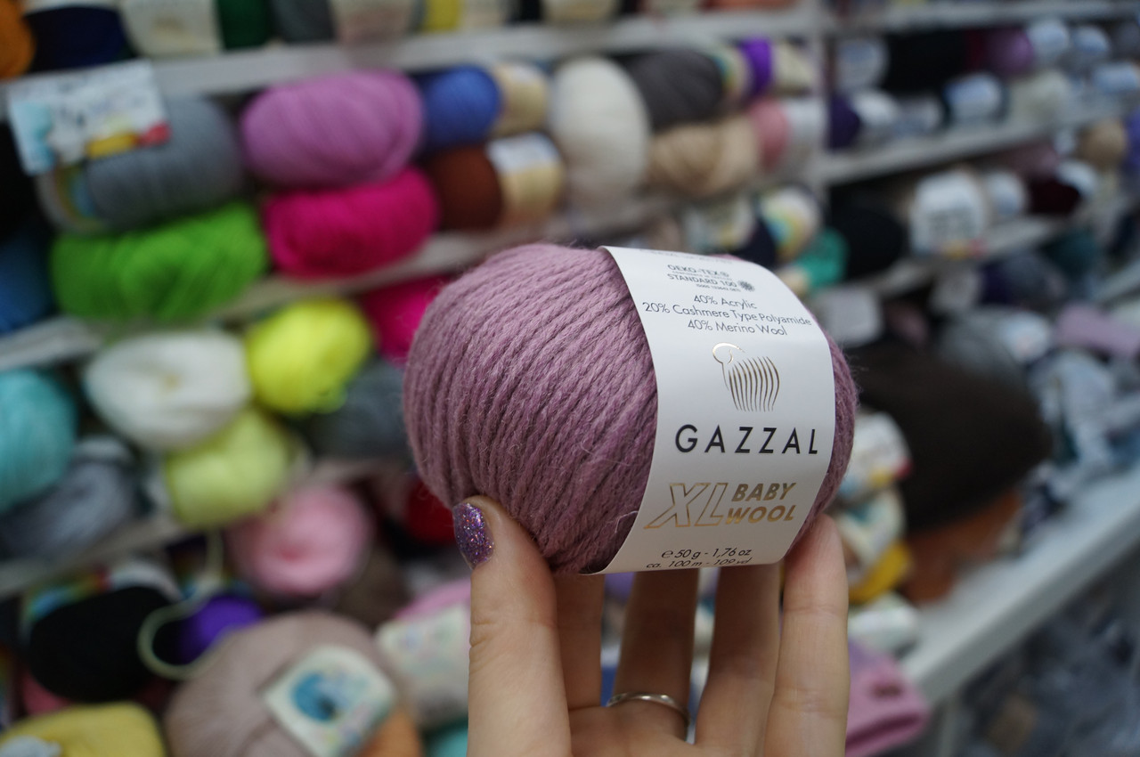 Пряжа Gazzal Baby Wool XL цвет 843 сухая роза