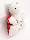 Декоративная подушка-мишка рождественский Снежинка, фото 2